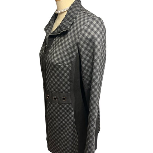 MICHAEL TYLER 🇨🇦 Coat Size Medium Zip Up Houndstooth Pattern Stretchy - Picture 4 of 9
